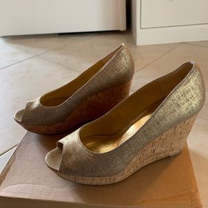 Nine West Open toe wedge cork heal